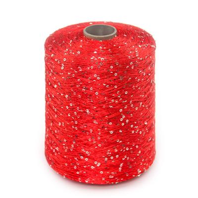 China Fancy Yarn Wholesale Sequin Chat 2mm 3mm 100% Polyester 150D Knitting Colorful Crochet Fancy Yarn for sale