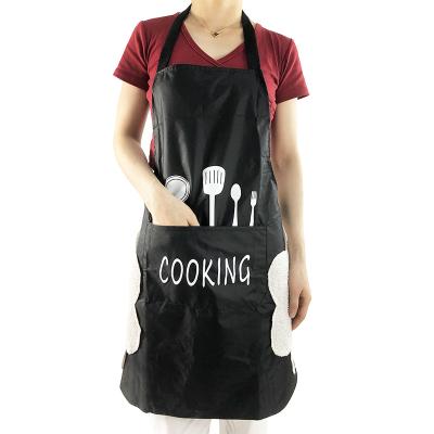 China Buti SANITAIRE Custom Decorative Personalized Home Kitchen Cooking Waterproof Apron Large Pocket With 2 Side Hand Towel for sale