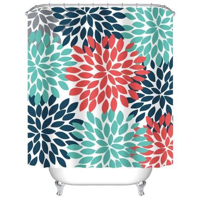 China Iridescent Buti Designer Boho Cotton Polyester Geometric Fabric Vinyl Iridescent Shower Curtain for sale