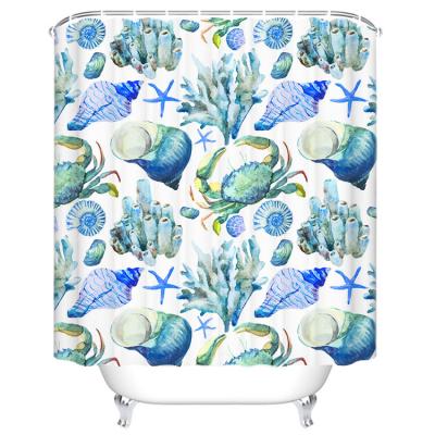 China Sustainable Custom Ocean Sea Starlines Mouldproof Shower Curtain Liner With Magnets for sale