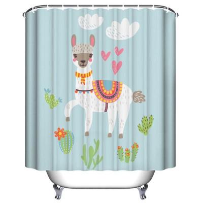 China Sustainable Wholesale Digital Print Kids Cute Bathroom Cartoon Shower Curtain for sale