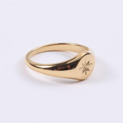 China FASHIONABLE Plated Finger Ring Design Women Jewelry Signet Ring North Star Ring 18K Gold Stainless Steel for sale