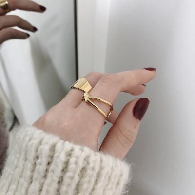 China Knot Finger Ring Ladies CLASSIQUE French Elegant 18K Gold Plated Cross Brand Ring for sale