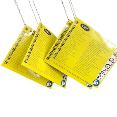 China Artificial Factory produced Tag card with chain Smooth waterproof label warning card for sale