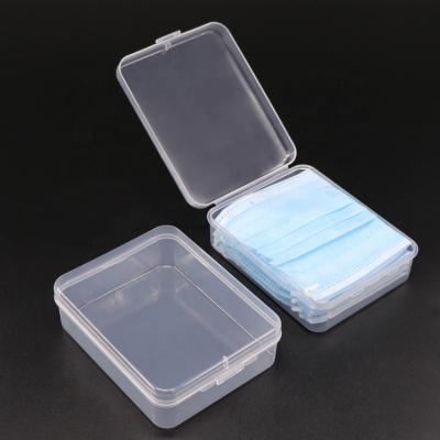 China Recycled Foldable Clear Plastic Materials Mask Box Organizer Customize Logo Cotton Kids Mask Safety Mask Box Holder Dustproof Case for sale