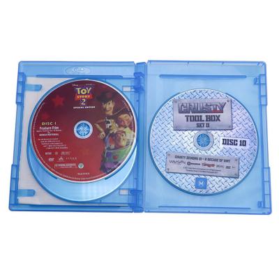 China Carry Storage Case WEISHENG 14MM Plastic Blu Ray Case 3 Disc CD DVD Bluray Case for sale