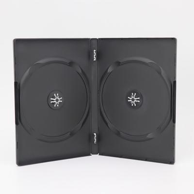 China Black Carry Storage Case WEISHENG Double Discs DVD Protector Case 14MM 2 Disc CD DVD Case Box for sale