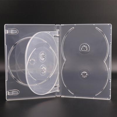 China Carry Storage Case WEISHENG 14MM Cd DVD Storage Clear Space DVD Case with 1 Tray 5 PP Disc DVD Plastic Box for sale