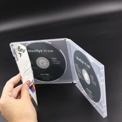 China White 2-CD 16mm Recyclable Clear Jewel PP DVD/CD Protector Hard Plastic Case Box Holder for sale