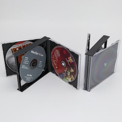 China Standard Weisheng Black Quad 4 Disc CD/DVD Jewelry Box Amaray Packaging Box CD DVD Case CD Packaging Box for sale