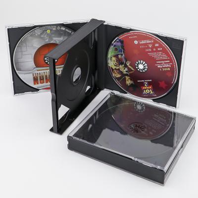 China Standard Black CD DVD CASE Tray CD Jewelry Boxes Stand 2 Disc Plastic Packaging Box Double DVD Jewel CD Case for sale