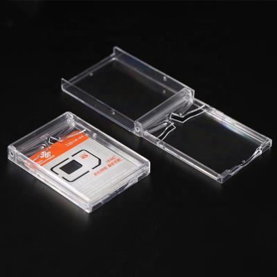 China Simple portable box for Sim Memory Card Holder pp business name vector clear plastic packing card box for sale