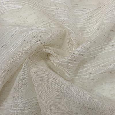 China Factory Supply Breathable Linen Style Transparent Sheer Voile Curtain Fabric for sale