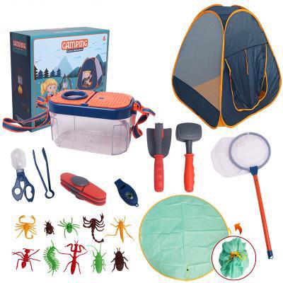 China Outdoor Play Sets Xinmei Toys Simulation Pretend Play Camping Sets 20PCS Science Insect Collection Hobby Educational Costume For Kids for sale