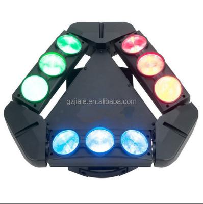 China New Warehouse Style 3 Heads Led Spider Beam Moving Light RGBW 9X10w Stage New Year Party Lights for sale