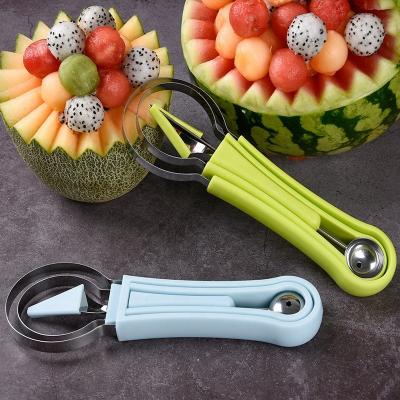 China Sustainable New Fruit Scooper Melon Baller Scoop Set Stainless Steel Fruit Platter Tool Scoop Cutter Shapes Pack Set for sale