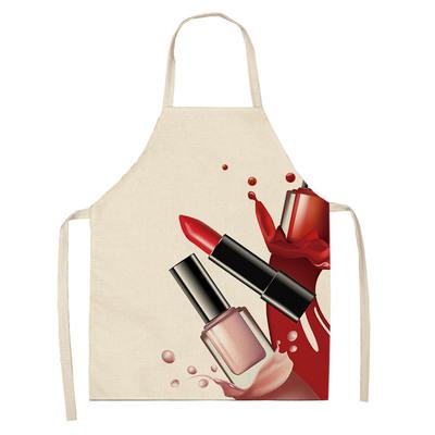 China Household Nail Polish Lipstick Kitchen Cotton Cleaning Canvas Aprons for sale