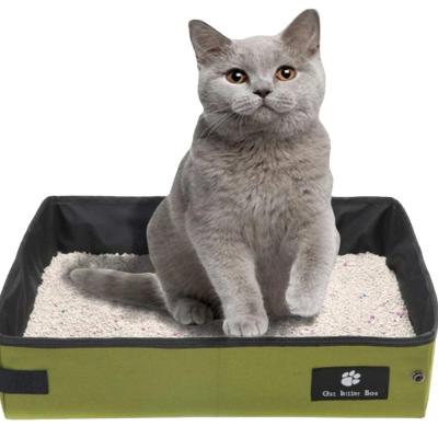 China Stored Portable Collapsible Pet Sandbox Tray Toilet Travel Cat Litter Waterproof Box for sale