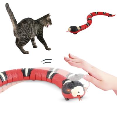 China Sustainable Cat Toys Teasering Play USB Electronic Rechargeable Interactive Smart Sensing Snake for sale