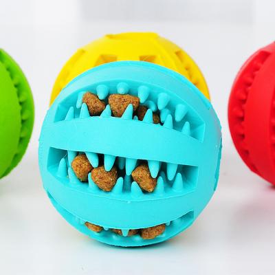 China New Sustainable Dog Toys Elasticity Ball Natural Rubber Interactive Pet Chew Toys for sale