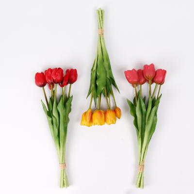 China Wholesale Artificial Flowers Floral Multicolor Tulips Real Indor Decoration Supplier DIY Wedding Bridal Shower Flower Decorations for sale