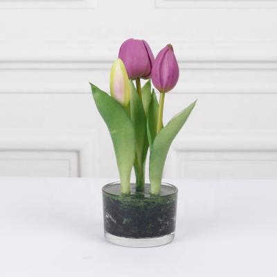 China Artificial Tulip Bulbs Flower Wedding Cheap Glass Tulip Flower Party Decorations Indoor Decoration Wholesale Flowers for sale