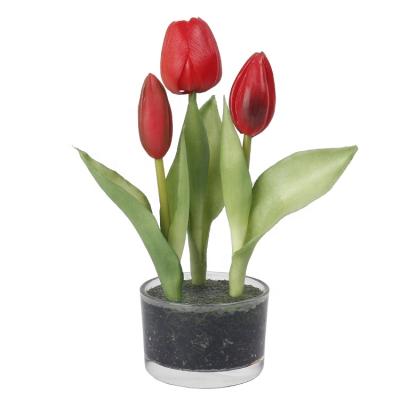 China High Quality Acrylic Water Touch Indor Decoration Real Indor Tulip Flower Artificial Flowers In Wedding Room Home Party Decoration Gift for sale