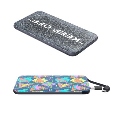 China Exquisite Luxury Fast Power Bank Slim UV Printing Design 5000 Mah Fast Charging Powerbank Gift Picture Support Charging for sale