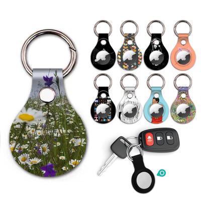 China Lovely Anti-drop Design Protective Case For Airtag Key Chain IMD Full Silicone Airtag Floral Printing Cover for sale