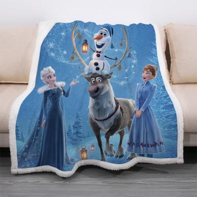 China Hot-selling Products 3D Digital Anti-Pull Printing Custom Printed Jacquard Blanket Crystal Velvet Backing One Piece Thick Lamb Velvet for sale