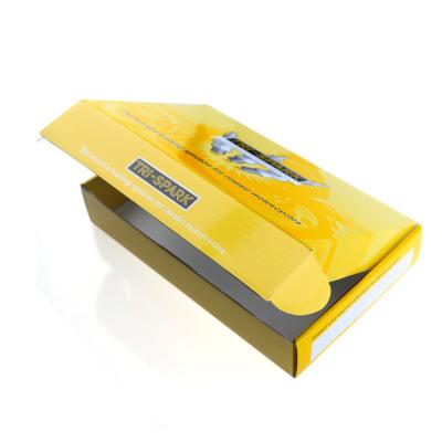 China Wholesale Recyclable Foldable Flat Yellow Color Corrugated Shipping Box For Hardware Tool Packaging for sale