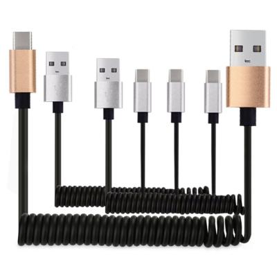 China High Quality Mobile Phone Spring Type C Data USB Cord Cable For iPhone Micro Spring Type C Cable for sale