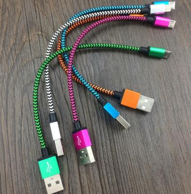 China Type C / Mobile Phone 20cm Micro Braided Cable For USB Lightning Braided Cable 20cm for sale