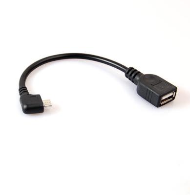 China Hot Selling Micro USB Adapter 90 Degree Mobile Phone Micro USB OTG Cable Female To USB Female for sale