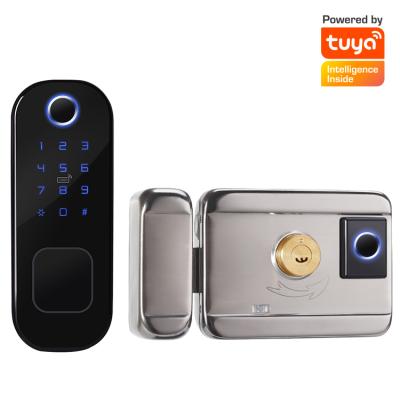 China Alloy+Stainless Aluminum Iron Security Smart Fingerprint Door Lock Locks Wifi System Biometric Auto Smart Lock Door for sale