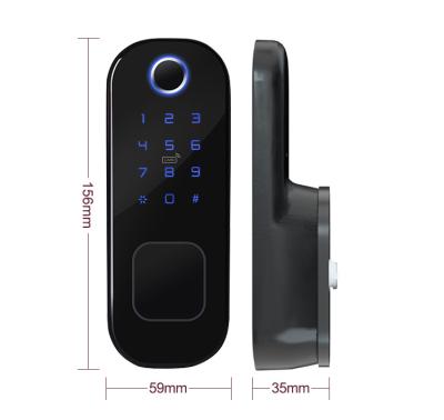 China Aluminum Alloy+Stainless Iron Factory Wholesale Apartment Easy Control Lock RFID Card TTlock Tuya App WIFI Smart Door Lock for sale