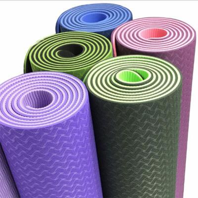 China Wholesale Waterproof 6mm High Density Thickness Non Slip Tape Custom Yoga Mat For Fitness Exercise for sale