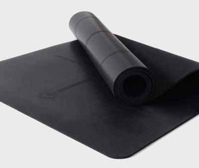 China Custom Free Yoga Mat Bag With Position Line Yoga Exercise PU Rubber Yoga Mat for sale