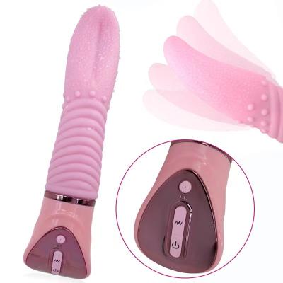 China Soft Rechargeable Silicone Rechargeable Vibrator Tongue Licking 10 Vibrators Clitoris Stimulation G-spot Anus Vibration For Adult Sex Products for sale