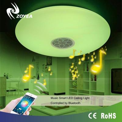 China smart no-blink music celling LED light with wireless speaker control led ceiling lights with music for sale