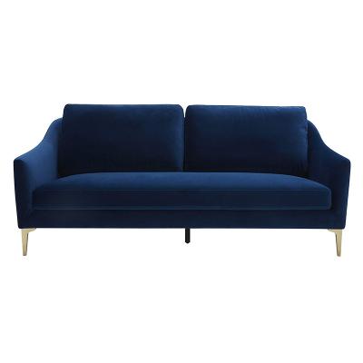 China JINGLONG Velvet Factory Customized Contemporary Blue VELVET SOFA 80.3 Inches Wide Upholstered Couch Popular In Europe And America for sale