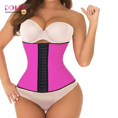 China Antibacterial Latex Slimming Body Shaper Waist Trainer Corset Steel Bone Waist Belt 9 Shapers for sale