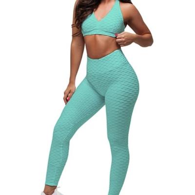 China Breathable Two Pieces Yoga Sports Wear Women Activewear Sport Fitness Clothing Sets Gym Clothes Set for sale