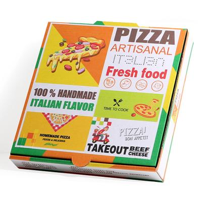 China Custom Custom Recycled Materials French Fries Paper Pizza Boxes With Logo Corrugated Paper Foldable Edible Packaging 16 Inch Pizza Boxes for sale