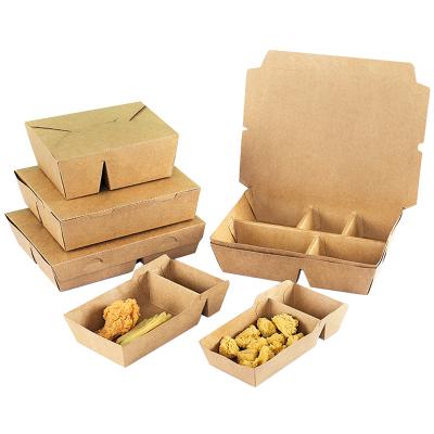 China Materials Factory Direct Recycled Kraft Paper Lunch Box For Fast Food Packaging Dessert Food Packaging Containers Food Box Packing Caterer for sale