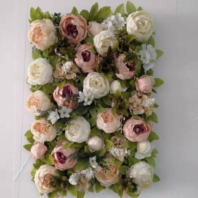 China Wedding European Peony Backdrop FC1001 Vintage Artificial Flower Wall Handmade Flower Wall for sale