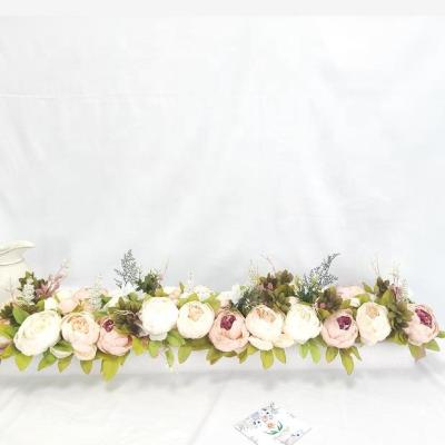 China Europe Styple/Wholesale High Quality Artificial Peony Flower Table Runner FC1401 Backdrop For Wedding Decor for sale