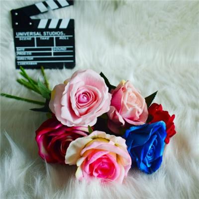 China Beautiful FC2001 Valentine Red Velvet Rose Spring Artificial Fake Flower Layout Colorful for sale