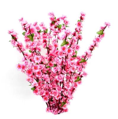 China FC6102 Silk Artificial Peach Tree Long Branch 6 Peach Blossom Home Wedding Flower for sale