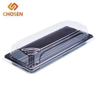 China Disposable Customized Plastic Sushi Dish, Long Sushi Dish, Sushi Dish With Cover for sale